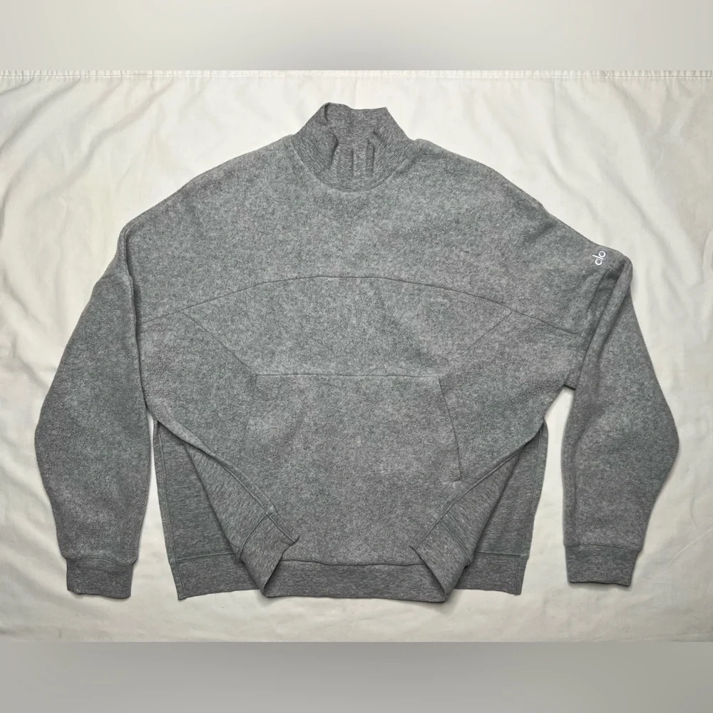 Alo Yoga Women's segment pullover Fleece sweatshirt - Dove Grey - S. - Picture 14 of 16